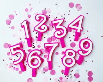 Topper de pastel de cumpleaños estilo muñeca rosa / número para pastel de cumpleaños / signo de pastel de muñeca de moda / número de pastel de fiesta de cumpleaños / edad del pastel de cumpleaños