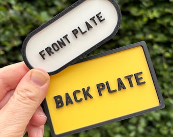 Front & Back Reg Plate Set - Little Tikes Cozy Coupes Personalised Number Plate Set