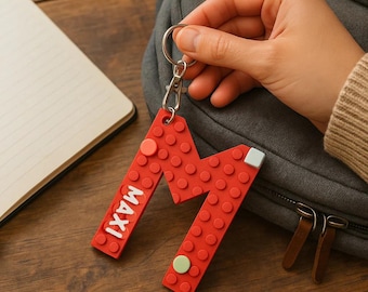 Personalised Small Brick Compatible Keyring Letters