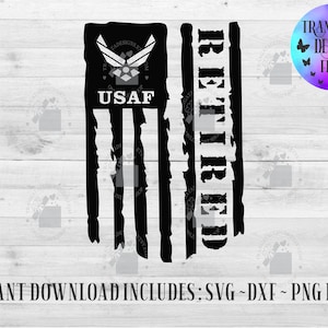 U.S Air Force Retired Flag Instant Download, U.S Air Force SVG, U.S Air Force DXF, American Flag Svg,Air Force Svg,Veteran Svg, Military Svg