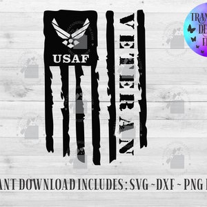 US Air Force Veteran Flag SVG DXF: American Flag (Digital Download)