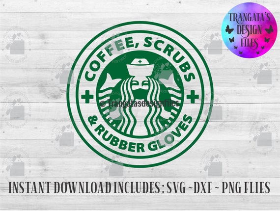 Download Coffee Scrubs Rubber Gloves Starbucks Instant Download Etsy