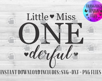 Little Miss One-derful SVG: First Birthday Design (Digital Download)