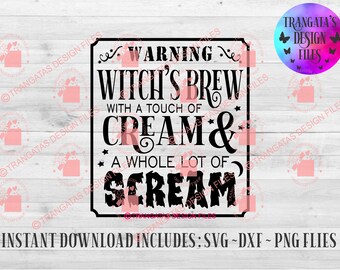 SVG de brebaje de bruja, diseño divertido de taza de Halloween (descarga digital)