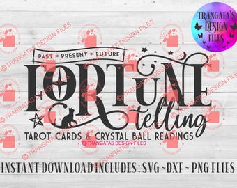 Fortune Telling SVG: Tarot Card & Crystal Ball Design (Digital Download)