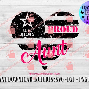 U.S Army Proud Aunt Heart Flag Instant Download, U.S Army SVG, Proud Army Aunt Svg, Army Svg, Veteran Svg, Military Aunt Svg