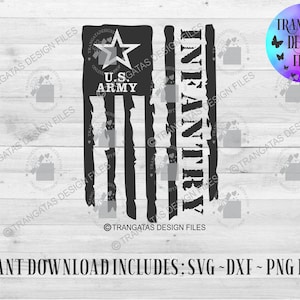 U.S Army Infantry Flag Instant Download, U.S Army SVG, U.S Army DXF, American Army Flag Svg, Army Svg, Military Svg, Army Pride