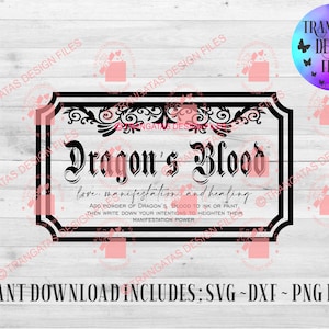 Dragons Blood Witches Label Instant Download Files, Halloween Svg, Witches Svg, Witches Poison Svg, Svg for mugs, Dragons Blood Svg
