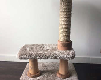 Sturdy Multi-Level Cat Tree Indoor Climbing Activity Tower with Scratching Posts Base 21" x 21", Mid 19" x 11", Top 16" x 16", Height 33"