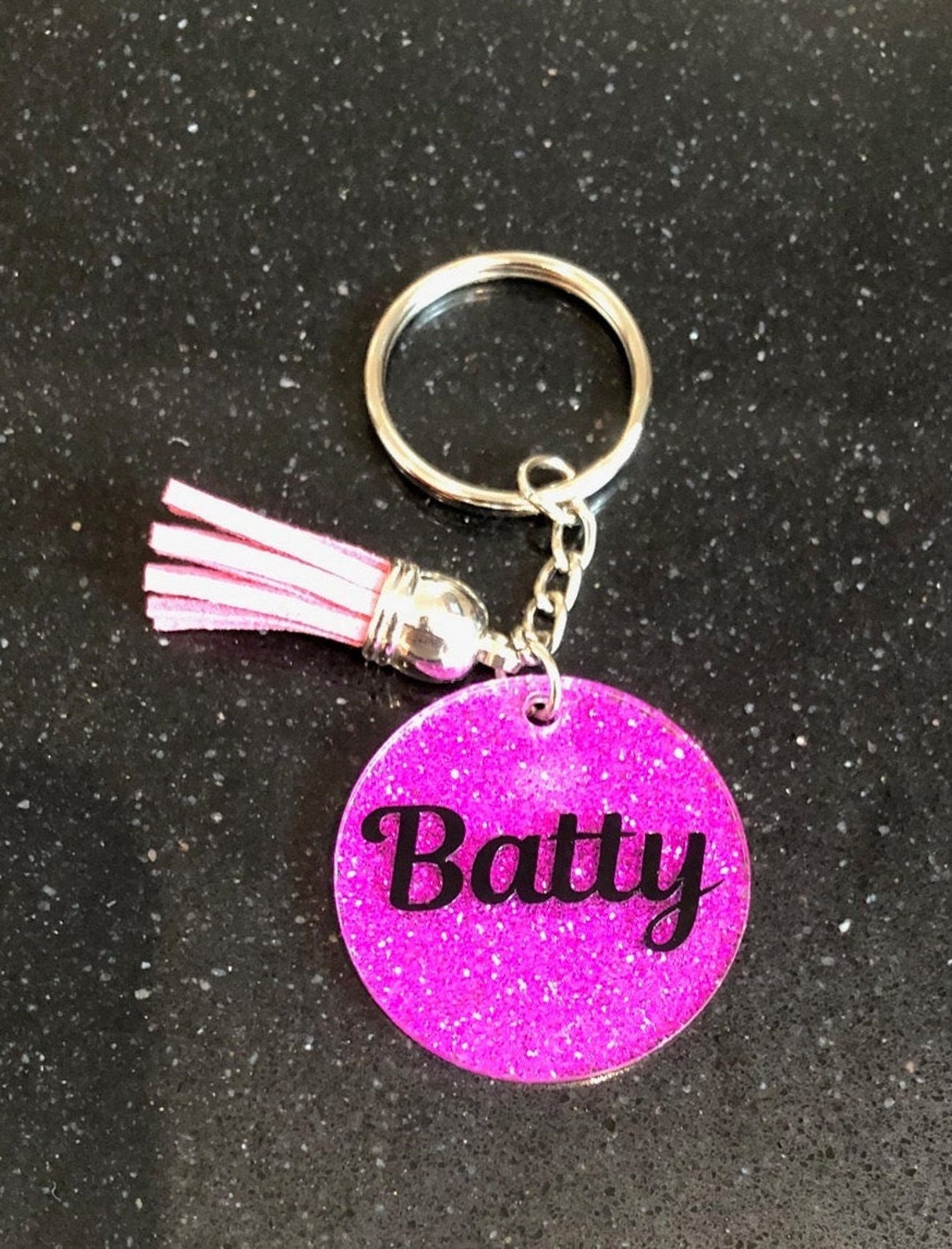 Personalised Acrylic Keyring / Glitter Round Keyring Etsy UK