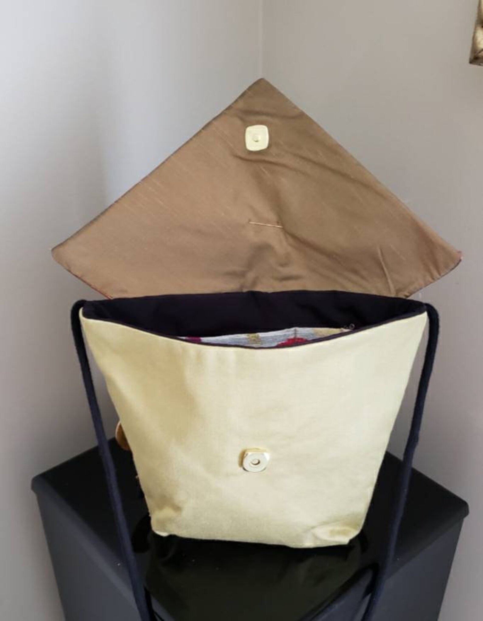 Unique shoulder bag lined snap closure two pockets inside Etsy