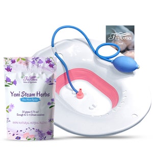 Fivona 3-in-1 Yoni Steam Kit  - Seat with Hand Pump and Blue Moon Recipe Herbs