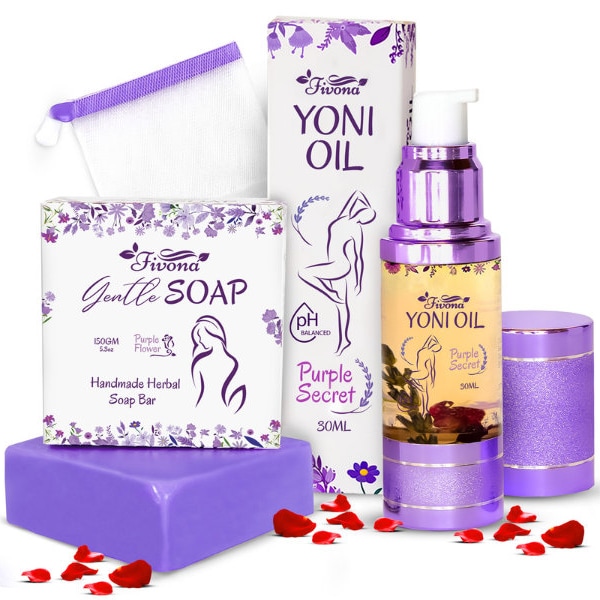 Fivona Yoni Oil with Yoni Bar Herbal Soap for Women 2-in-1 Feminine Care Kit