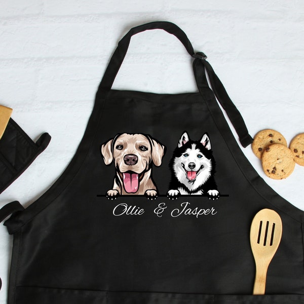 Custom Dog Apron, Dog Mom Apron, Personalized Apron, Gift for Him, Gift for Her, Bridal Shower Gift, Birthday Gift, Chef Gift