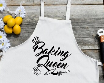 Queen of the Kitchen Apron, Gift For Her, Custom Name Apron, Baking Gift, Kitchen Apron, Gift For New Home, Bakery Aprons, Mother's Day Gift