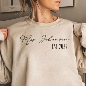 Bridal Shower Gift, Personalized Gift for Bride, EST Wedding Gift, Honeymoon Pajamas, Bride To Be Gift, Custom Bridal Gift, Bride T-shirt