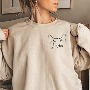 Custom Cat Ear Sweatshirt Custom Cat Mom Sweatshirt Personalized