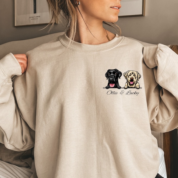 Custom Dog Breed Sweatshirt, Personalized Pet Portrait