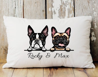 Personalized Dog Mom Cotton Canvas Pillow, Dog Breed Gift