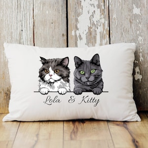 Almohada de lona "Mamá Gata", almohada de lona personalizada, regalo para amantes de los gatos, almohada "Papá Gata", almohada personalizada, regalo de Navidad, regalo para el Día de la Madre
