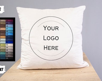 Custom Logo Velvet Pillow Cover, Personalized Throw Pillow, 58 Colors