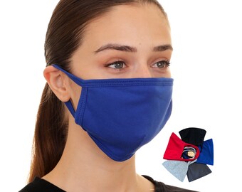 Cotton Face Mask Blue | Adult Face Mask | Face Mask with Filter Pocket | Cloth Face Mask | Same Day Ship | Ready to Ship | USA