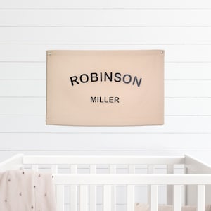 Nursery name sign | Baby name flag | Canvas flag | Custom name banner | Boho nursery decor | Canvas Flag Banner Custom Name Sign