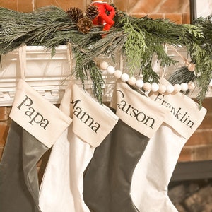 Christmas Stockings Personalized with Cotton Cuff * Family Gift Stockings * Personalized Velvet Stockings * Christmas Stockings * USA