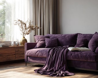 Luxury Velvet Couch Throw Blanket – Soft Velvet Sofa Cover, Custom Size Throw Cover, Elegant Livingroom Decor