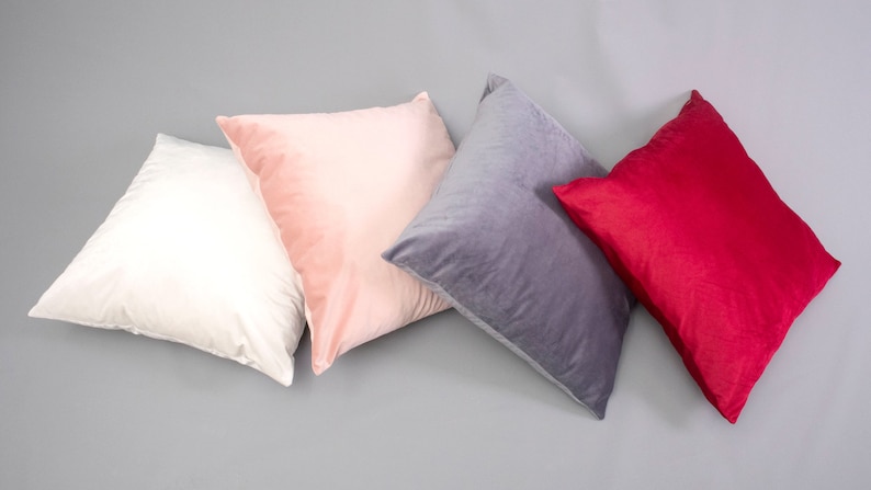 Velvet Pillow Cover, Velvet Throw Pillow Cover, Velvet Pillow Case, 58 Color Choices image 10
