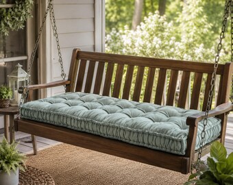 Tufted Bench Cushion, Velvet French Cushion, Buttoned Bench Cushion | Customized Tufted Cushion | Custom Size Window Seat Cushion