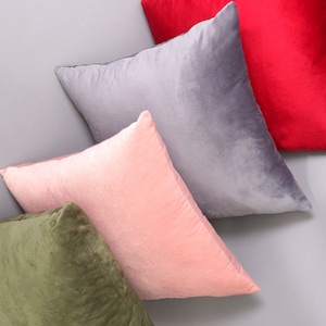 Velvet Pillow Cover, Velvet Throw Pillow Cover, Velvet Pillow Case, 58 Color Choices image 5