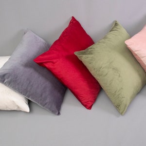 Velvet Pillow Cover, Velvet Throw Pillow Cover, Velvet Pillow Case, 58 Color Choices image 2