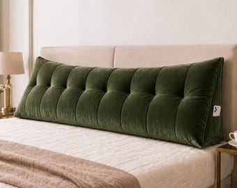 Elegant Velvet French Headboard Cushion | Custom Headboard Pillow, Reading Back Support Cushion | Bedroom TV Cushion | Made-to-Order Sizes