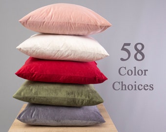 Luxury Velvet Throw Pillow Cover, Velvet Pillow Cover, Velvet Pillow Case, 58 Color Choice