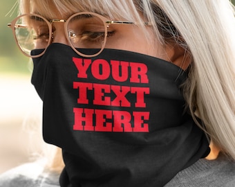Custom Neck Gaiter Face Mask | Personalized Cotton Neck Gaiter | Neck Gaiter for Man | 3 in 1 | Same Day Ship | Ready to Ship | USA