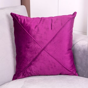 Cross Design Velvet Pillow Cover in 58 Colors | Solid Color Velvet Throw Pillow Cover | Velvet Pillow Case | 58 Color Choices