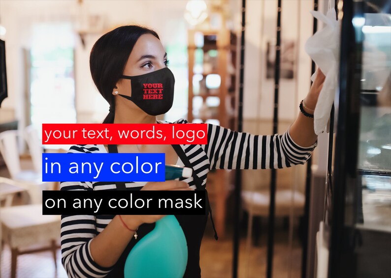 Custom Text Face Mask Personalized Face Mask Custom Face Etsy