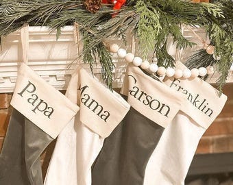 Christmas Stockings Personalized with Cotton Cuff * Family Gift Stockings * Personalized Velvet Stockings * Velvet Christmas Stockings* USA
