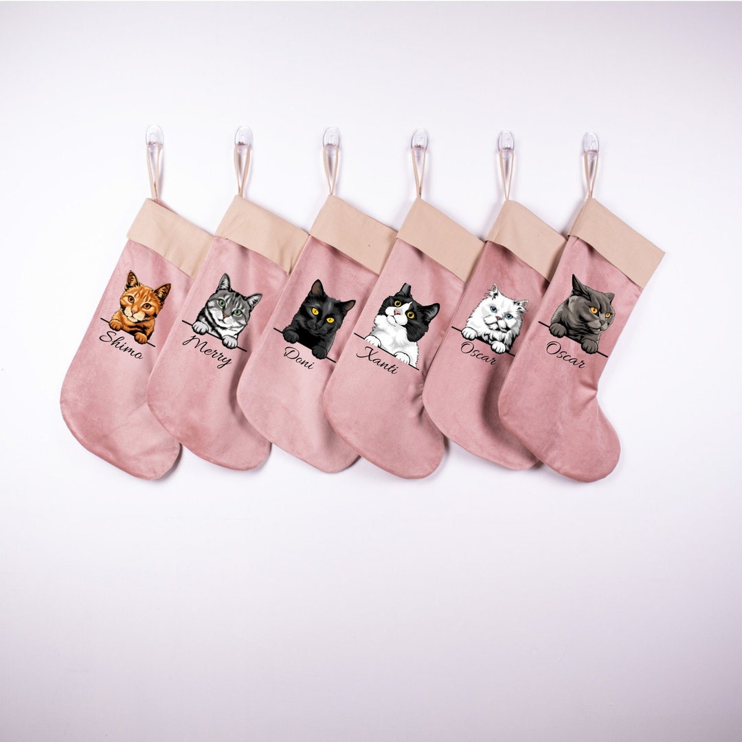 Cat Mom Christmas Stockings Personalized Cat Christmas Stockings Family