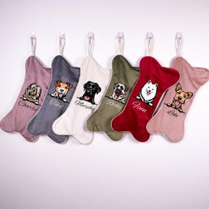 Custom Velvet Dog Christmas Stocking, Dog Breed Decoration