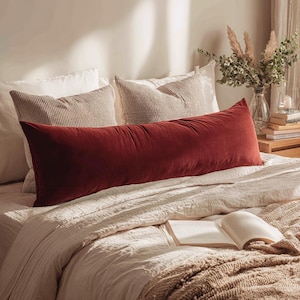 Extra Long Pillow Cover, Velvet Body Pillow Cover, Custom Size Lumbar Pillow Case, Luxury Bedroom Throw Covers