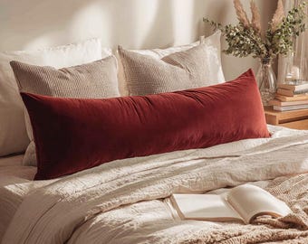 Extra Long Pillow Cover, Velvet Body Pillow Cover, Custom Size Lumbar Pillow Case, Luxury Bedroom Throw Covers