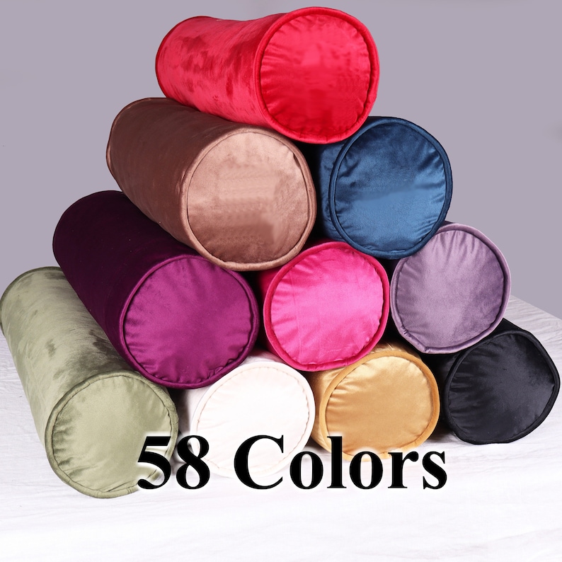 Luxury Velvet Bolster Pillow Case Lumbar Bolster Pillow Etsy