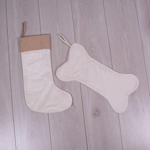 Velvet Christmas Stocking, Personalized Dog Bone Stocking, 16'' image 8