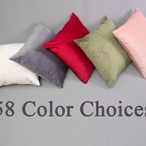 Velvet Throw Pillow Cover, Velvet Pillow Cover, Velvet Pillow Case, 58 Color Choices