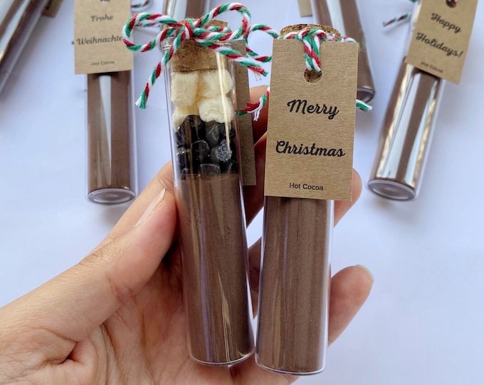 Christmas Hot Chocolate Favors: Vegan Marshmallows and Hot Cocoa, Holidays Stocking Favors, Holidays Office Favors in Bulk, Employee Favors