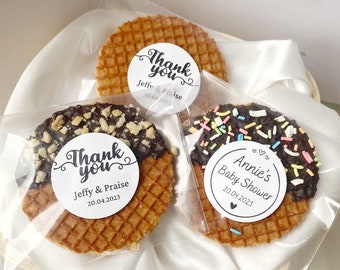 Edible Wedding Favors, Gourmet Baby Shower Favors, Yummy Party Favors, Bridal Shower Edible Favors, Stroopwafel Favors, Cookie Party Favors