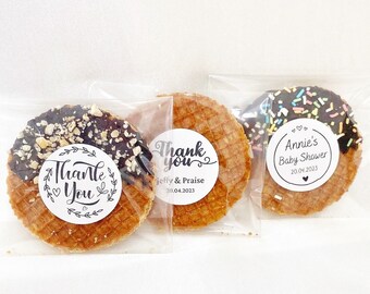 Personalized Stroopwafel Favors, Edible Wedding Favors, Unique Gourmet Favors, Baby Shower Favors, Custom Stroopwafels, Unique Edible Favors