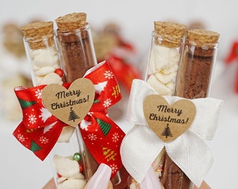 Christmas Hot Cocoa Favors: Marshmallow Test Tubes